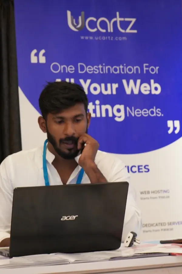 The Ucartz stall at WordCamp Kerala in Kochi