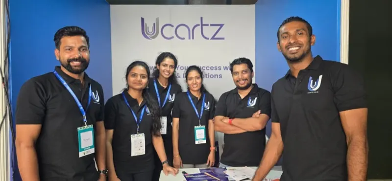 The Ucartz team at its stall at WordCamp Kerala in Kozhikode