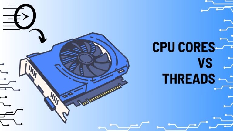 CPU Cores vs Threads – comparison of physical cores and virtual threads in a processor