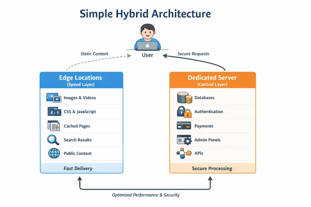 Simple hybrid architecture for web hosting
