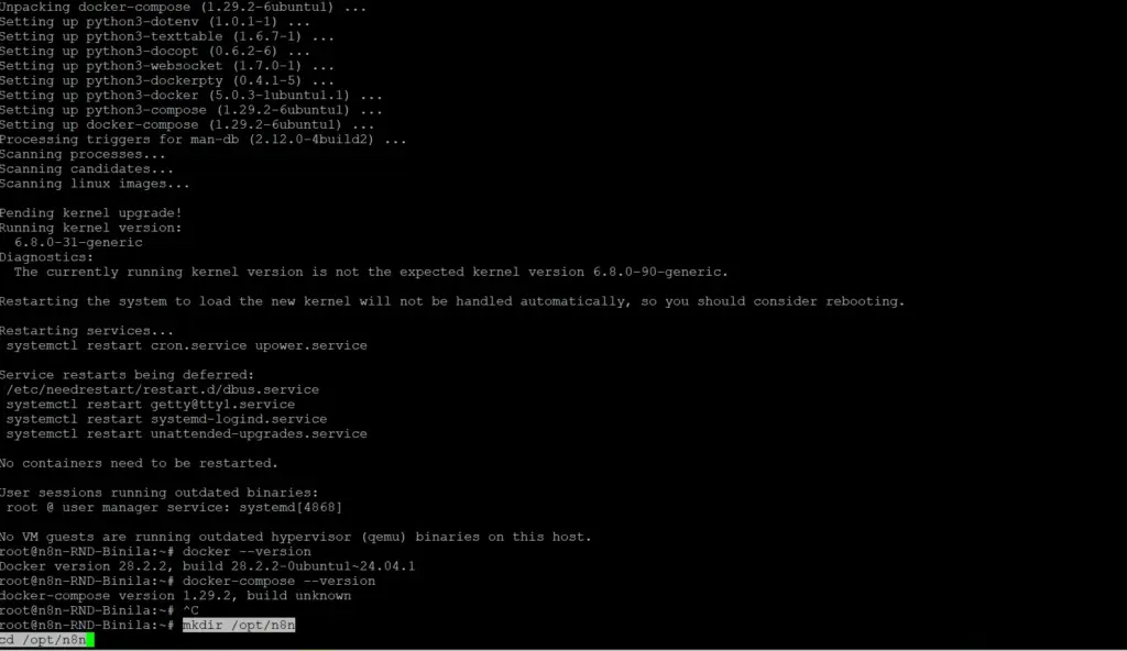create n8n folder