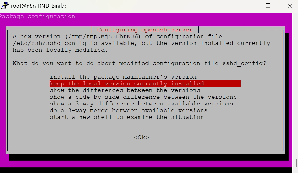 config page