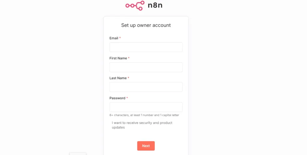 n8n dashboard