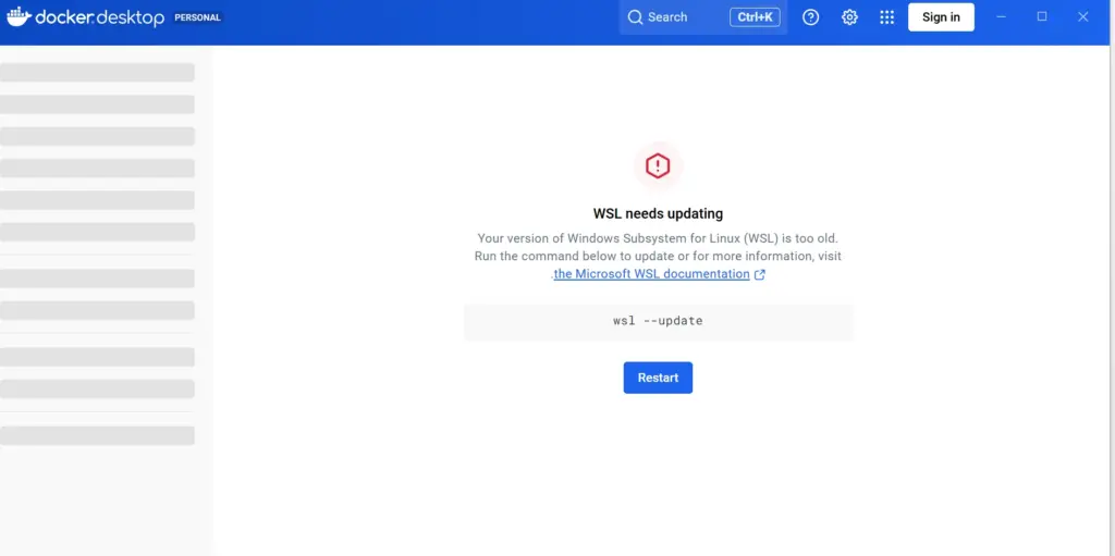 wsl update