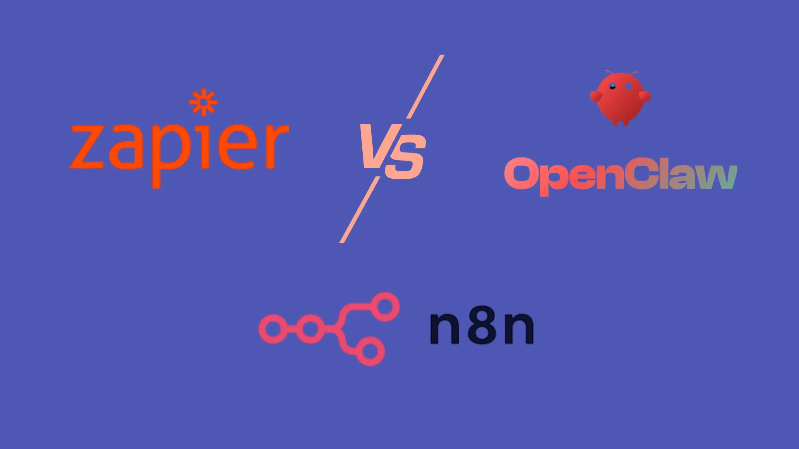 comparison of openclaw,n8n and zapier