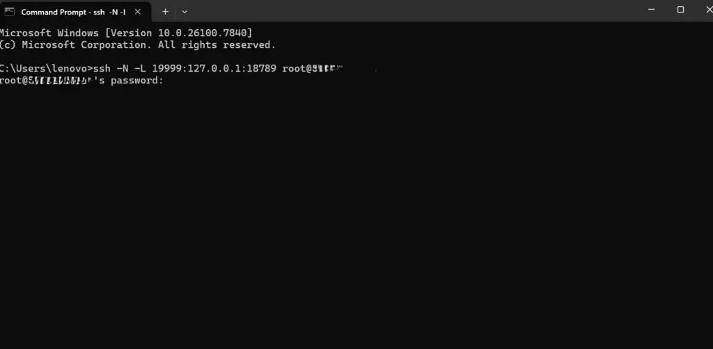 ssh tunneling in another laptop