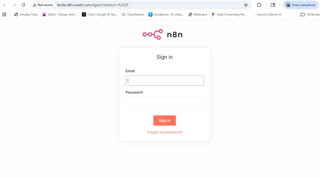 sign in page