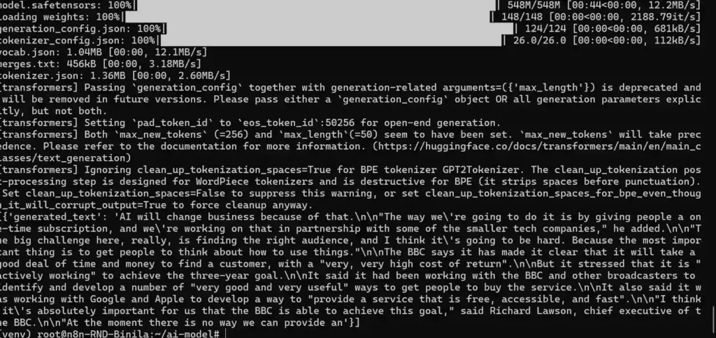 hugging face ai output