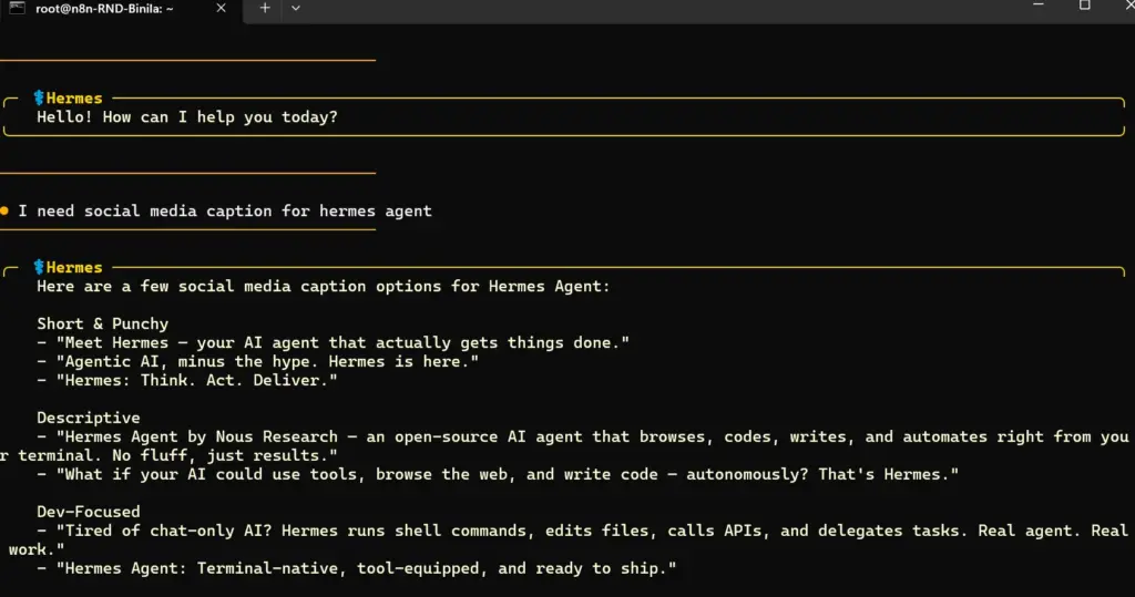 hermes output