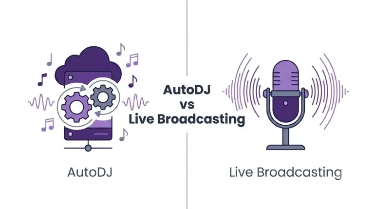 autodj vs live broadcasting
