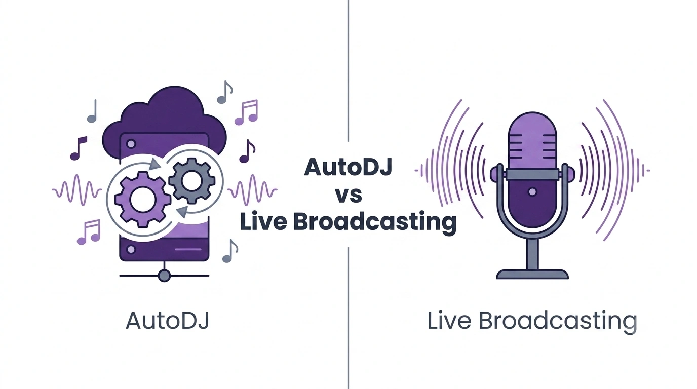 autodj vs live broadcasting