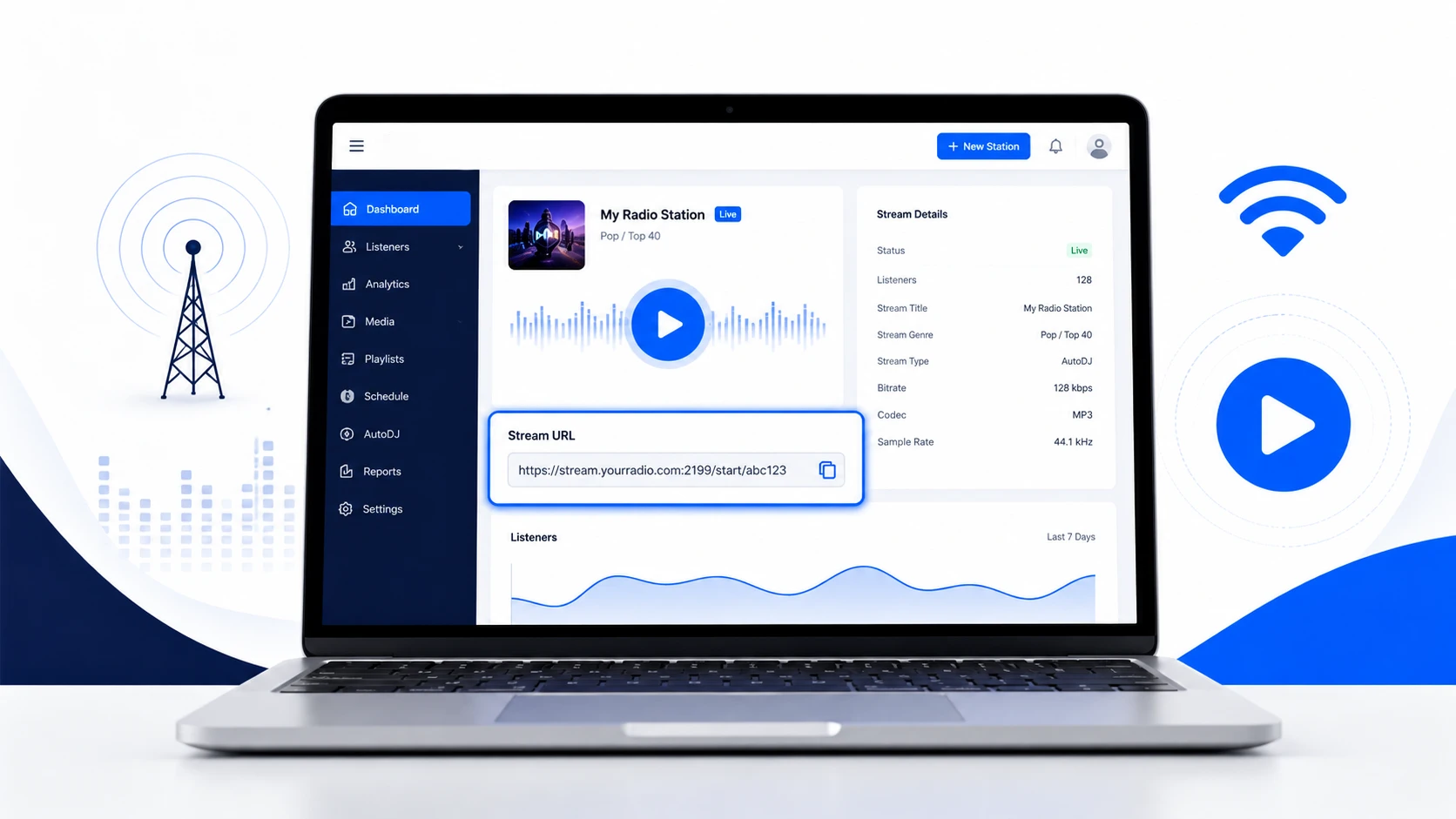 find radio stream url