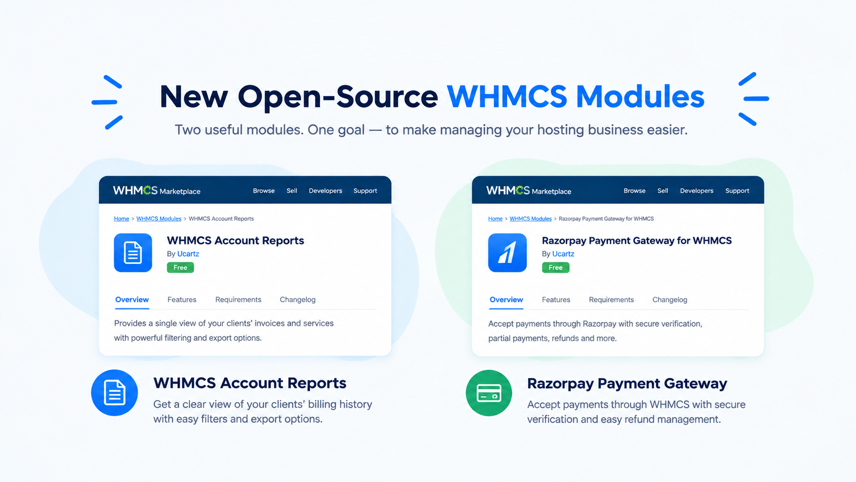 New Open-Source WHMCS Modules