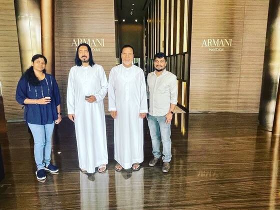 Anita Lalu and Ebin V Thomas on an official visit to the UAE for a project submission, at the Armani Hotel, Burj Khalifa, in 2022