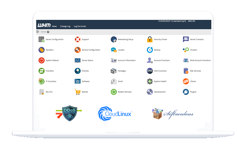 Laptop showing reseller hosting